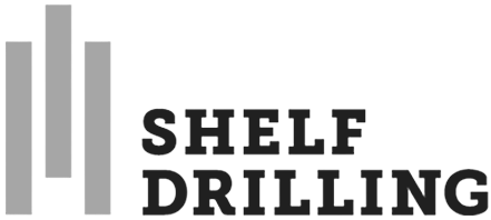 Monochromatic logo for Shelf Drilling, a leading contractor of jack-up rigs