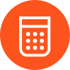 orange icon with white calculator