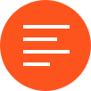 orange icon with white writing