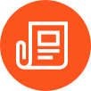 orange icon with white newspaper
